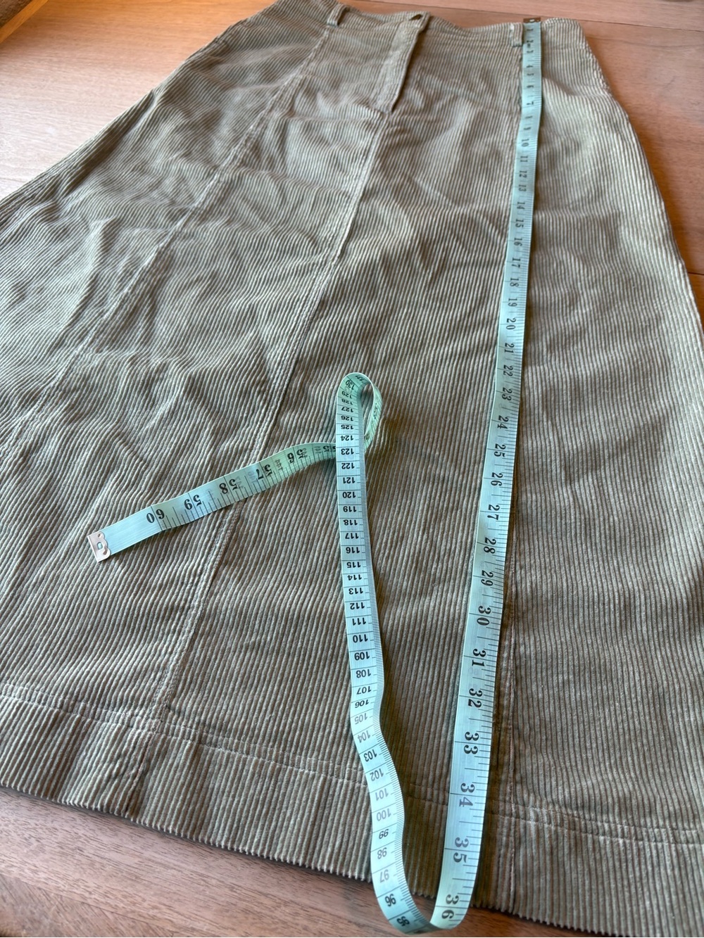 Corduroy Long Green Skirt Susan Bristol Casuals Size 10 - Picture 5 of 13